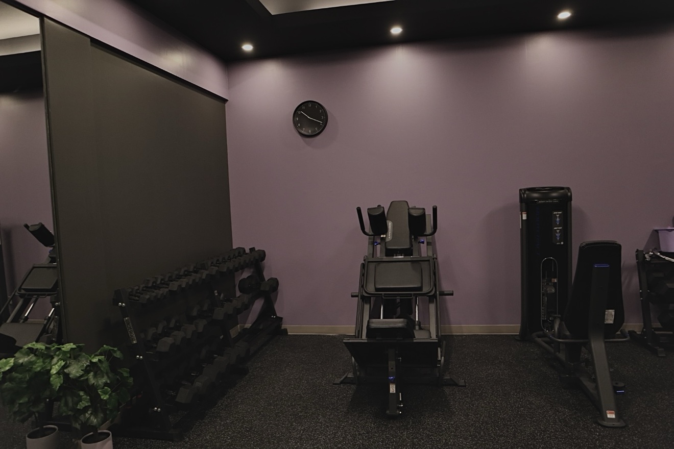 Dumbbell wall and strength equipment in the private Orléans studio