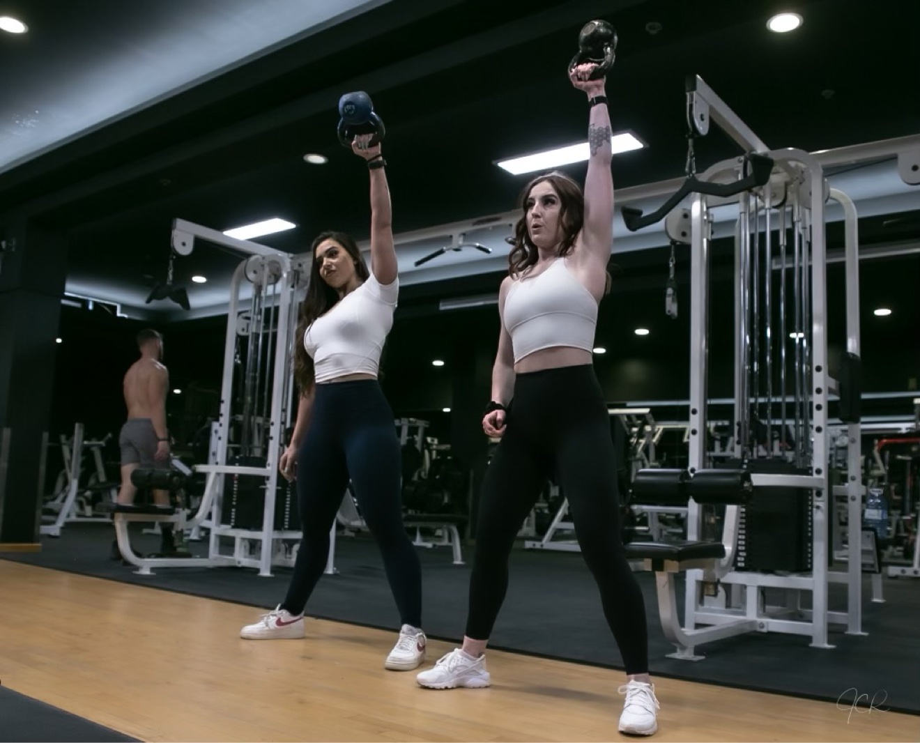 Two women training together at the studio